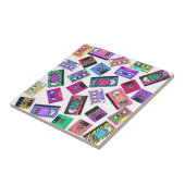 Retro 80's Neon Patterned Cassettebandjes van 90's Tegeltje (Zijkant)