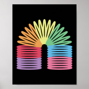 Retro 80s Neon Rainbow Spring Poster