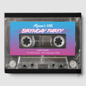 Retro 80s Neon Roze Blauw Mixtape Cassette Party G Gastenboek (Achterkant)