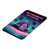 Retro 80s Neon Synthwave Tropisch Eiland Zomer Magneet (Linkerzijde)