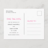 Retro 80s Neonverlichting Sla de datumfoto op Aankondigingskaart (Achterkant)