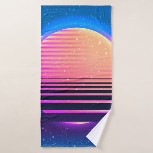 Retro  80s of 90s geometrische stijl abstract badhanddoek