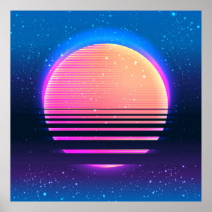 Retro  80s of 90s geometrische stijl abstract poster