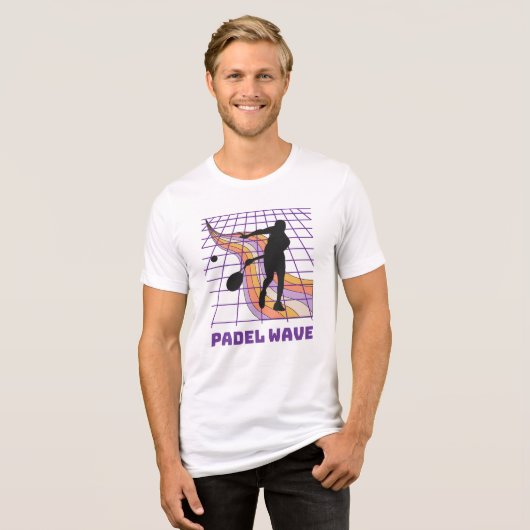 Retro 80s Padel Wave Synthwave Aesthetic T Shirt (Voorkant volledig)