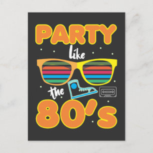Retro 80s Partij zoals de jaren 80 Briefkaart