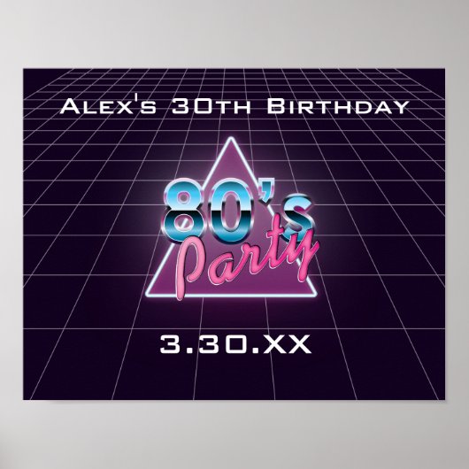 Retro 80's Party Poster (Voorkant)