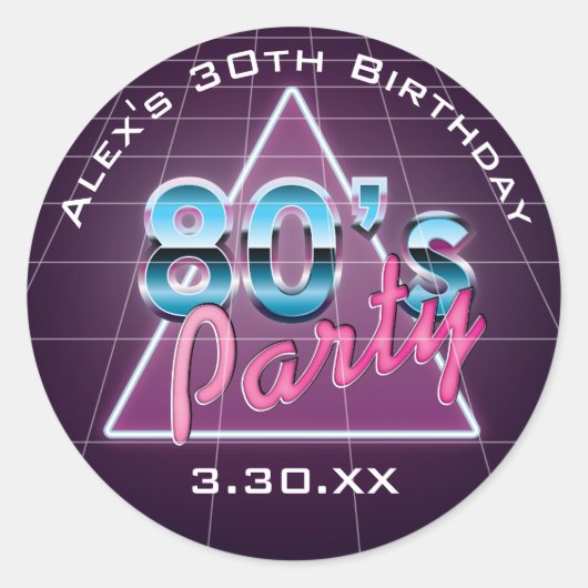 Retro 80's Party Stickers (Voorkant)