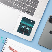 Retro 80s Pixel LoFi Vaporwave Futuristische Super Sticker (Laptop met iPhone)