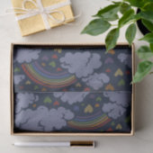 Retro 80s Rainbow Hearts Tissuepapier (Geschenk)