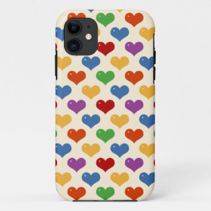 Retro 80s regenboogmeisjes kawaii schattig hartenp iPhone 11 hoesje