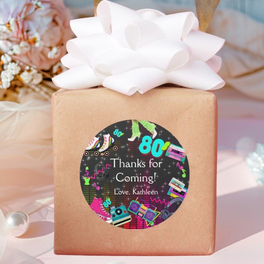 Retro 80's, Retro, dank je Ronde Sticker