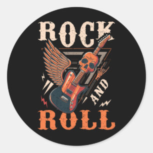 Retro 80S Rock en Roll Muziek Electric GUI Ronde Sticker