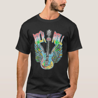 Retro 80s Rock Roll Muziek Elektrische Gitaar T-shirt