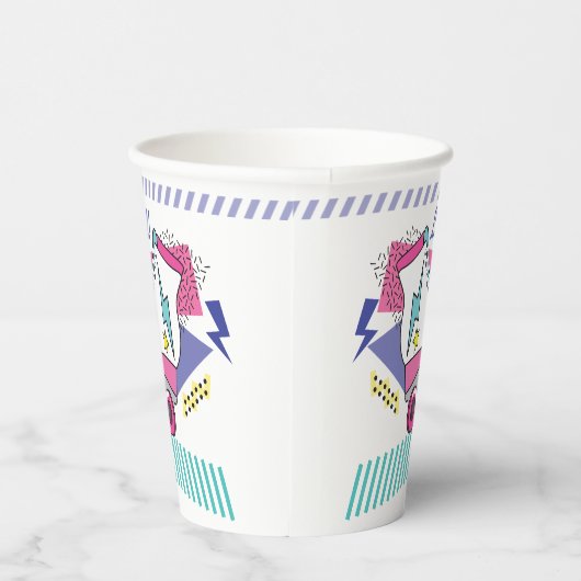 Retro 80s Roller Schaats Party Paper cup Papieren Bekers (Rechts)