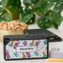 Retro 80s Roller Skates and Boombox Pattern Name