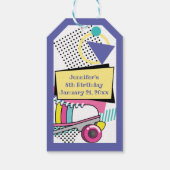 Retro 80's Schaats Party Birthday Hartelijk dank Cadeaulabel (Achterkant)