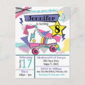 Retro 80's Skate Party Anniversaire Invitation (Devant)