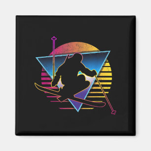 Retro  80s Ski Magneet