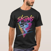 Retro 80s Ski Skiing T-shirt (Voorkant)
