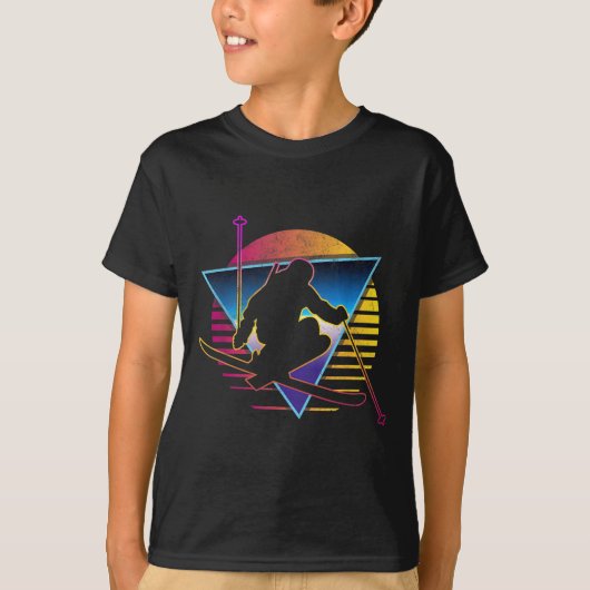 Retro  80s Ski T-shirt (Voorkant)