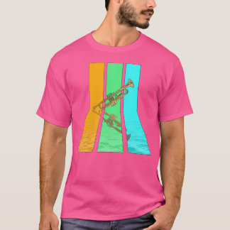 Retro 80s stijl trompet t-shirt