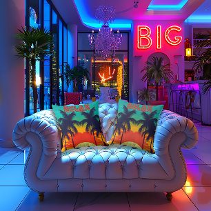 Retro 80s Stijl Tropisch Decoratief Kussen