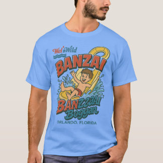 Retro 80s-stijl waterpark BANZAI ORLANDO, FLORIDA T-shirt
