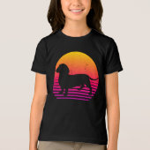 Retro 80's Style Teckel Tri-Blend Shirt (Voorkant)