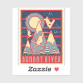 Retro 80s Sunday River Ski Sticker (Vel)
