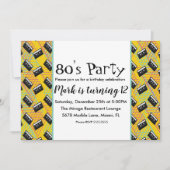 Retro 80s Throw Back Party Theme Invitation (Devant)