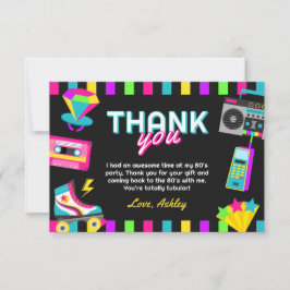 Retro 80's verjaardagsfeestje - Bedankt Card