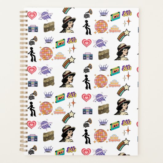 Retro 80's Vibes geheugen Planner (Voorkant)