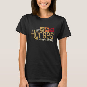 Retro 80s Vintage Paardrijden Ik Hou van Paarden e T-shirt