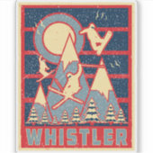 Retro 80s Whistler British Columbia Sticker (Voorkant)