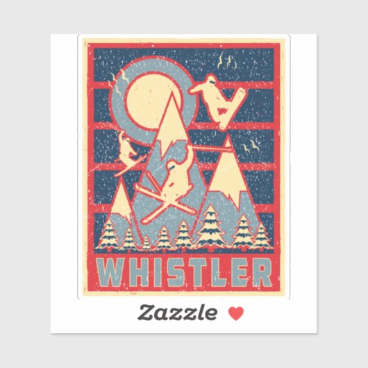Retro 80s Whistler British Columbia Sticker (Vel)