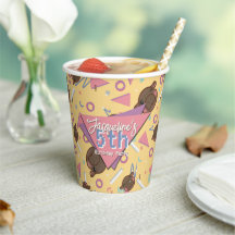 Retro 80's Yellow Baby Hippo Birthday