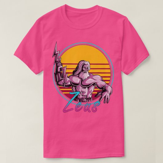 Retro 80s Zeus Greek Mythology God Retrowave Synth T-shirt (Design voorkant)