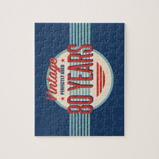 Retro 80th Birthday Legpuzzel (Verticaal)