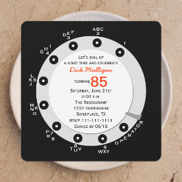 Retro 85e verjaardagsfeestuitnodiging Rotary Dial Kaart