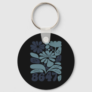 Retro 8647 Subtle Anti Trump 86 47 Bloemen Sleutelhanger