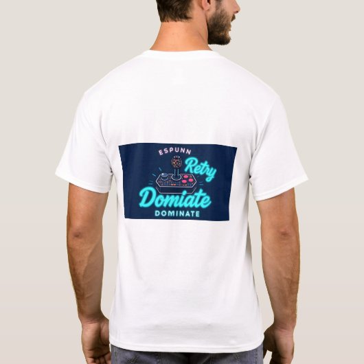 Retro 8-bit gaming joystick design T-shirt (Achterkant)