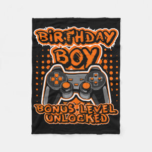 Retro 8 Bit Gaming Oranje Videogame Controller Bi Fleece Deken