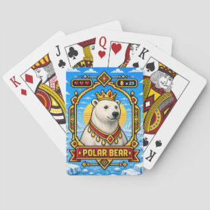 Retro 8-Bit Pixel Art van Ijsbeer Pokerkaarten