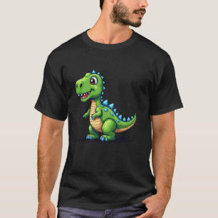 Retro 8 Bit T Rex Pixel Art  Gamer Dinosaur T-shirt