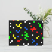 Retro 8 Bit Video Game Graphics Pattern Kaart (Staand voorkant)