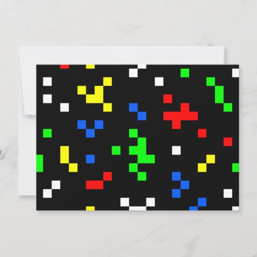 Retro 8 Bit Video Game Graphics Pattern Kaart (Voorkant)