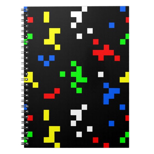 Retro 8 Bit Video Game Graphics Pattern Notitieboek (Voorkant)