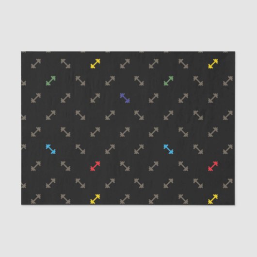 Retro 8-bits Gym Weegpatroon Tissuepapier (Voorkant)