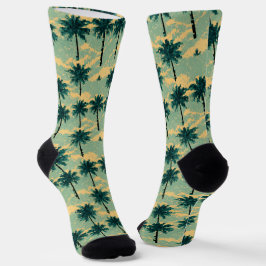 Retro 8-bits Pixel Palm Tree Sokken