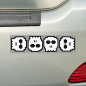 Retro 8-bits schedel bumpersticker (Op auto)
